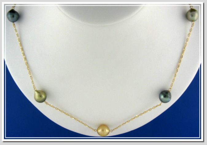 tahitian pearl tin cup necklace